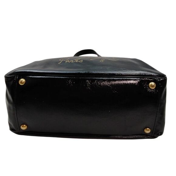 YVES SAINT LAURENT RIVE GAUNCH BLACK PATTON LEATHER TOTE EUC - Picture 6 of 10